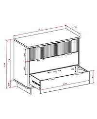 Manhattan Comfort Granville 2-Piece 3-Drawer Standard Dresser and 2-Drawer Nightstand Set