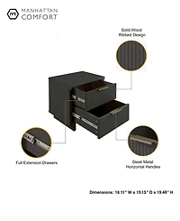 Manhattan Comfort Granville 2-Piece 3-Drawer Standard Dresser and 2-Drawer Nightstand Set