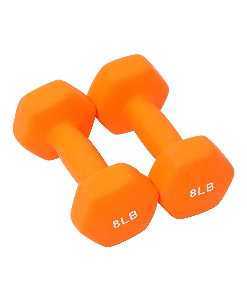 BalanceFrom Fitness 3, 5, and 8 Pound Neoprene Coated Dumbbell Set with Stand