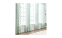 Chanasya Premium Quatrefoil Voile Sheer Curtains - 2-Panel Light Filtering Curtains for Living Room, Bedroom, Kitchen - 52" x 108" - Sage