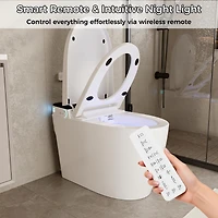 Lalahoo Smart Toilet Bidet with Tank Built in, Auto Open/Close, Heated Seat, Automatic Flush Bidet Toilet,Night Light, Elongated Japanese Toilets for