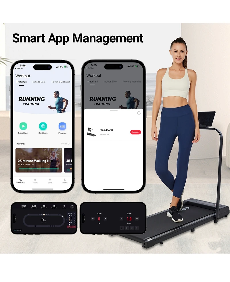 GoPowerBike GoFit Walking Pad Treadmill | with Remote Control | 6 Mile Max Speed 2-in-1