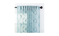 Chanasya Premium 2-Panel Moroccan Embroidered Design Textured Sheer Curtain Panels