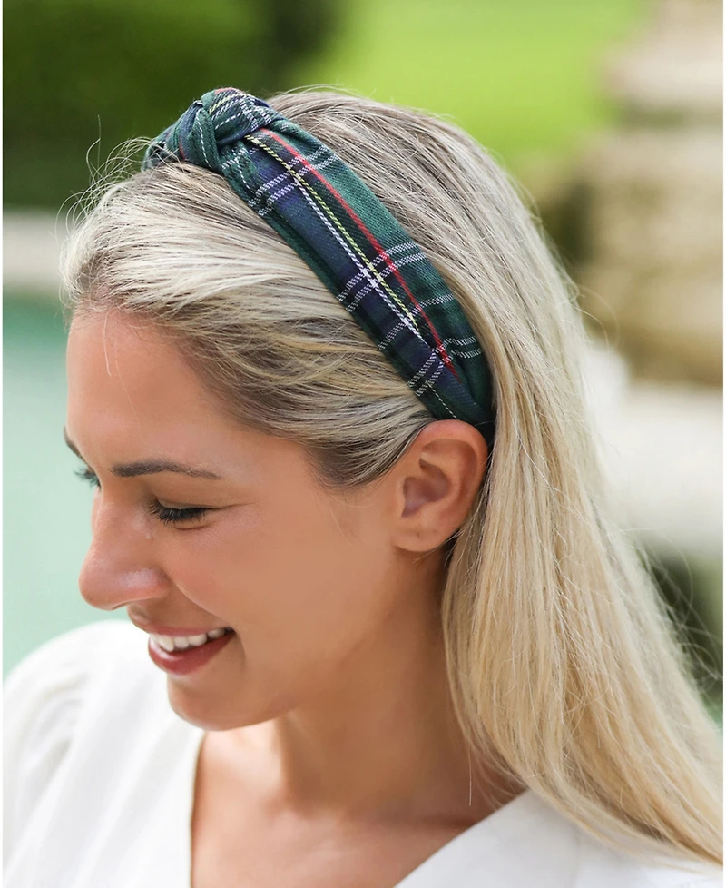 Bits & Bows Plaid Knot Headband