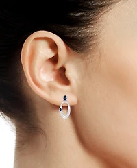 Ruby (5/8 ct. t.w.) & Diamond (1/3 Oval Doorknocker Drop Earrings 14k Gold (Also available Emerald Sapphire)