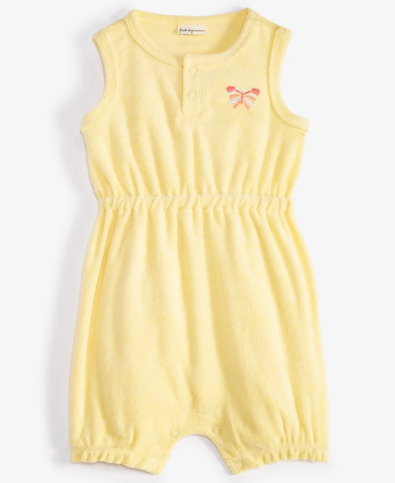 First Impressions Baby Girls Terry Cloth Embroidered Butterfly Sunsuit, Created for Macy's