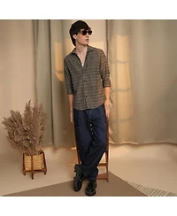 Men's Olive Brown Tartan Plaid Shirt