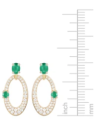 Ruby (5/8 ct. t.w.) & Diamond (1/3 Oval Doorknocker Drop Earrings 14k Gold (Also available Emerald Sapphire)