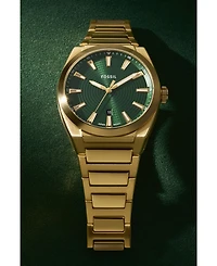 Fossil Men's Everett Three-Hand Date Gold-Tone Stainless Steel Watch, 42mm