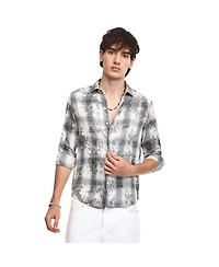 Men's Moon Grey Splash Check Shirt