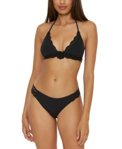 Becca Womens Colette Crochet Trim Bikini Top Bikini Bottoms