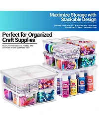 Sorbus 12-Piece Sewing and Craft Material Storage Set with Lids