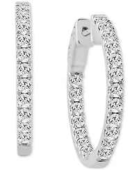 Diamond In & Out Hoop Earrings (1-1/2 ct. t.w.) in 10k White Gold