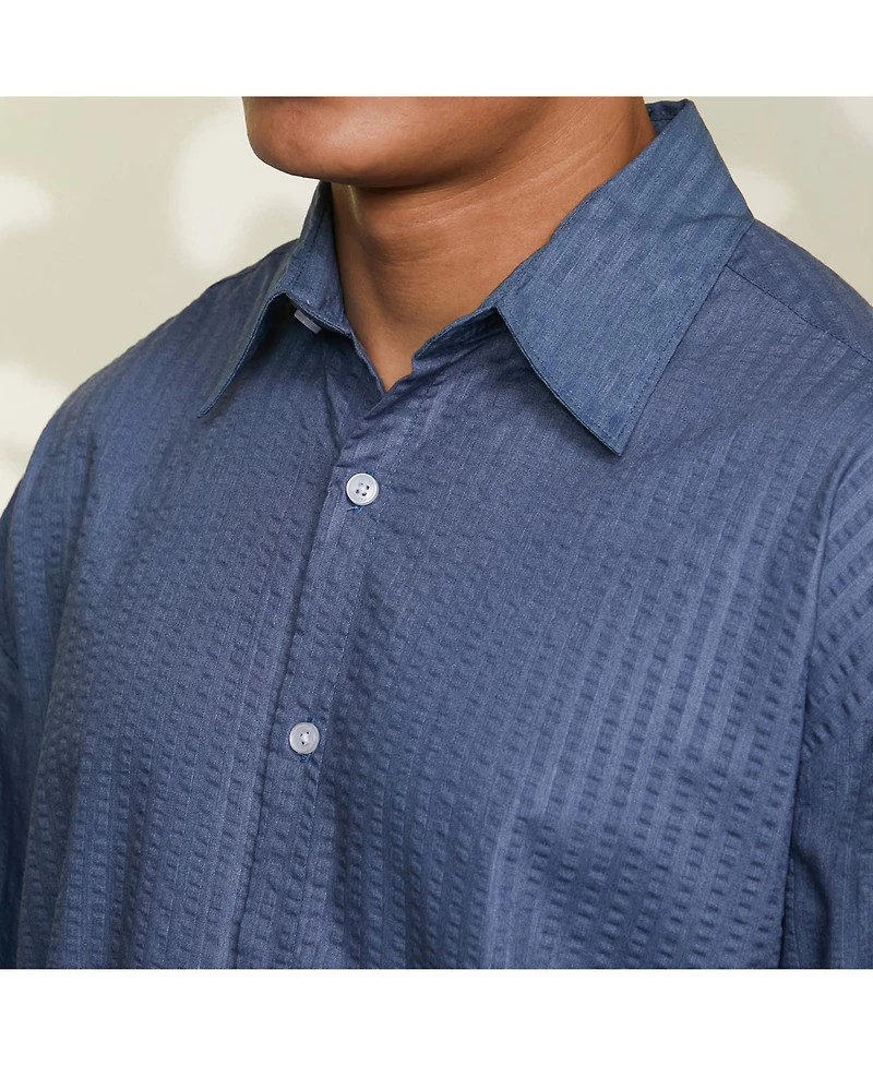 Men's Lapis Blue Candy-Textured Shirt