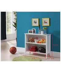 Kings Brand Furniture - 2-Shelf Wooden Bookcase Bookshelf Display Storage and Organizer, White