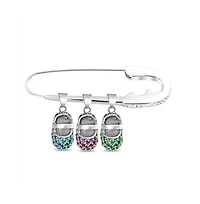 Bling Jewelry Safety Pin Brooche Pin for Support with Crystal Accent Stainless Steel 2-Inch