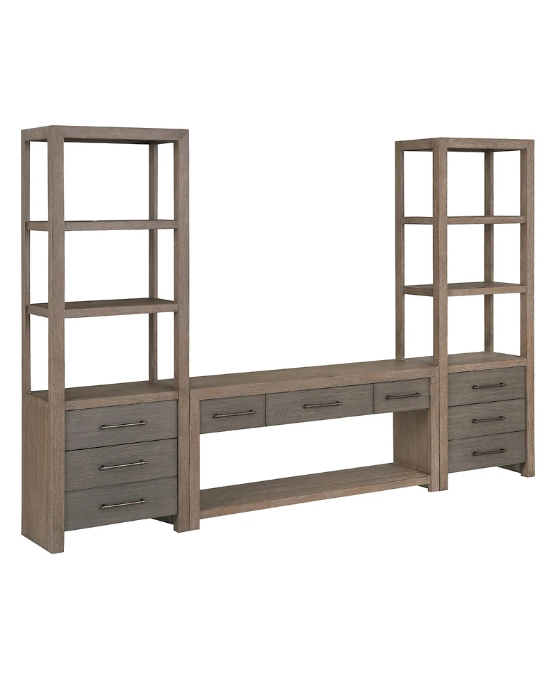 Portmore 60" Wood 3PC Tv Console Set (60" Console, 2 Piers)