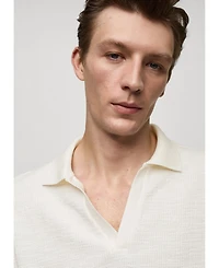 Mango Men's Patterned Cotton Polo Shirt