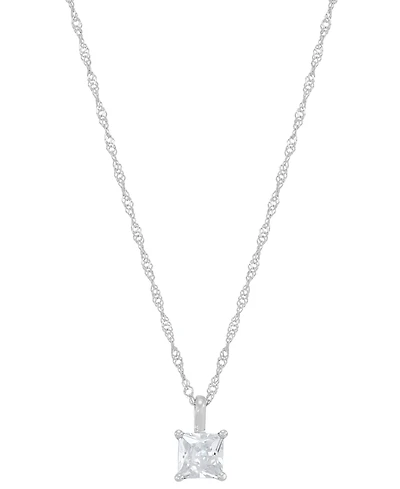 Diamond Princess Solitaire 18" Pendant Necklace (3/8 ct. t.w.) 14k Gold
