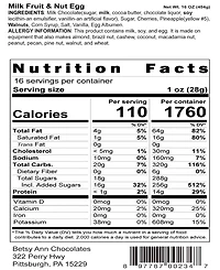 Betsy Ann Chocolates Easter Milk Chocolate Fruit And Nut Egg Foil Egg Bundle, 2 Piece Set