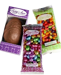 Betsy Ann Chocolates Easter Jelly Beans, Milk Chocolate Foil Eggs Peanut Butter Meltaway Egg Bundle, 3 Piece Set