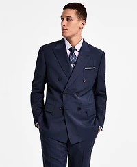 B by Brooks Brothers Men's Pinstriped Wool-Blend Classic-Fit Double-Breasted Suit Separates Jacket