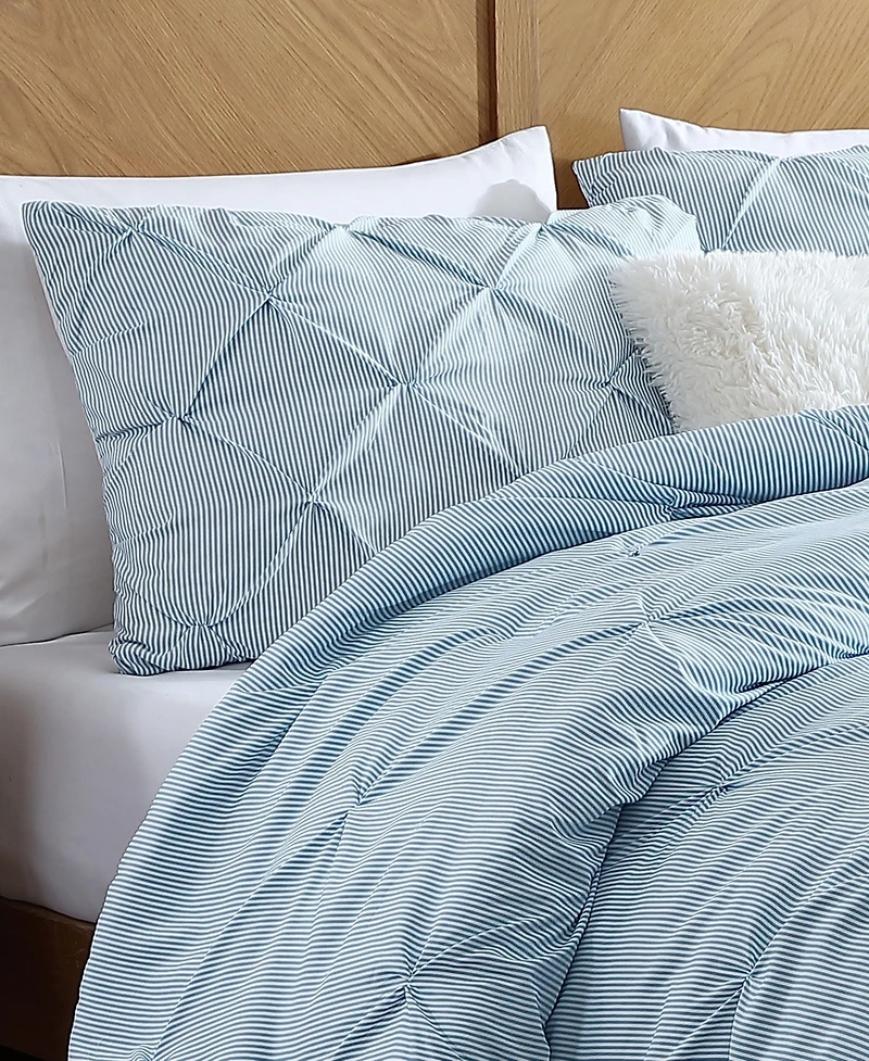 Swift Home Classic Stripes Pintuck 3-Pc. Comforter Set