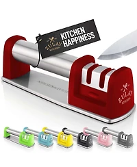 Premium Quality Knife Sharpener for Straight and Serrated Knives Stainless Steel Ceramic and Tungsten