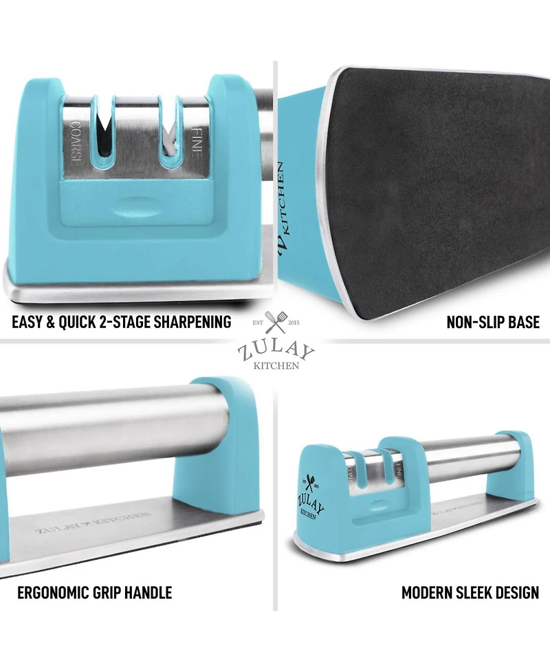 Premium Quality Knife Sharpener for Straight and Serrated Knives Stainless Steel Ceramic and Tungsten