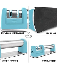 Premium Quality Knife Sharpener for Straight and Serrated Knives Stainless Steel Ceramic and Tungsten