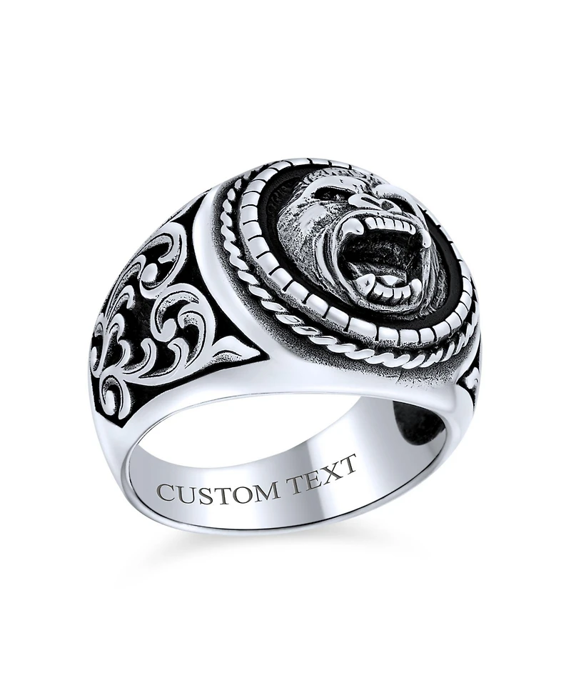Bling Jewelry Big Statement Biker Style Lion Ring Solid .925 Sterling Silver