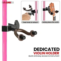 5 Core Music Stand For Sheet Music Height Adjustable Portable Folding Atril Para Partituras w Light Clip for Guitar Players Violinists Cellists Pianis