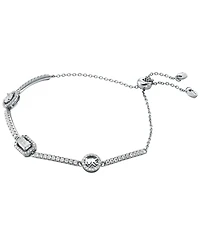 Michael Kors Sterling Silver Pave Mixed Cut Slider Bracelet