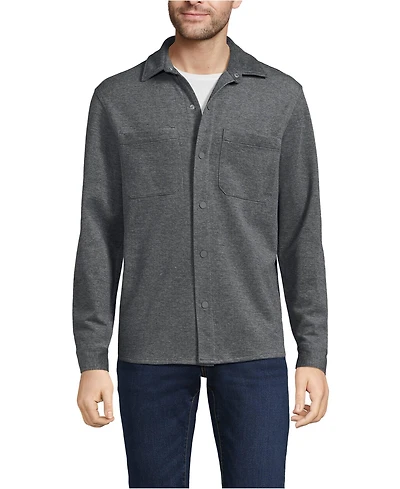 Lands' End Men's Knit Long Sleeve Shirt Jacket