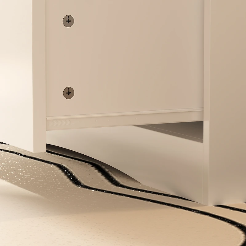 Homsee 3-Drawer White Wooden Storage Organizer Cabinet