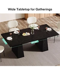 Tribesigns 63-Inch Farmhouse Dining Table, Table for 6 People, Wood Rustic Dinner Rectangular Kitchen