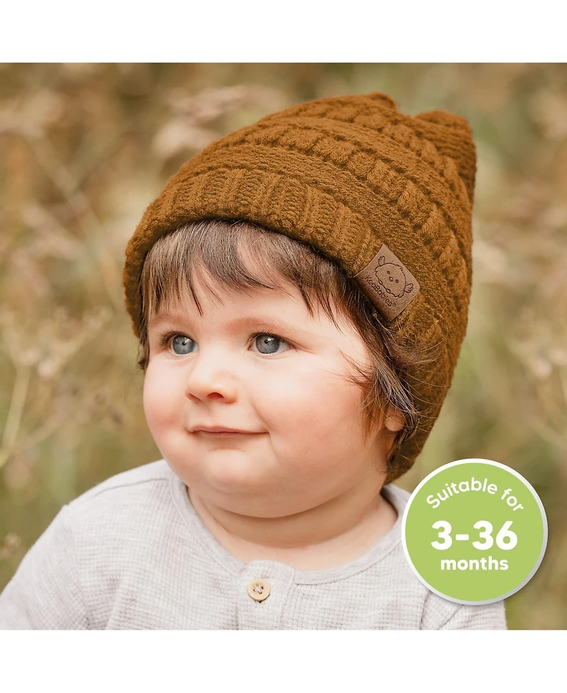KeaBabies 3pk Warmzy Baby Beanies, 0-36 months Hats, Winter Hat for Newborn, Infant, Toddlers, Boys, Girls