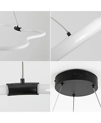 Jonathan Y Nuvola Contemporary Minimalist Metal/Acrylic Adjustable Dimmable Cloud Integrated Led Chandelier