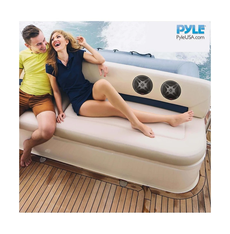 Pyle 6.5" Bluetooth Marine Speakers, Waterproof, 600 Watt, 2-Way Coaxial System