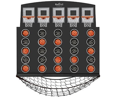Swooc - Low Post Line-Up | Wall Mounted Giant Basketball 4 In a Row w/ 5+Games | Basketball Hoop For Room Wall Games | Mini Hoop