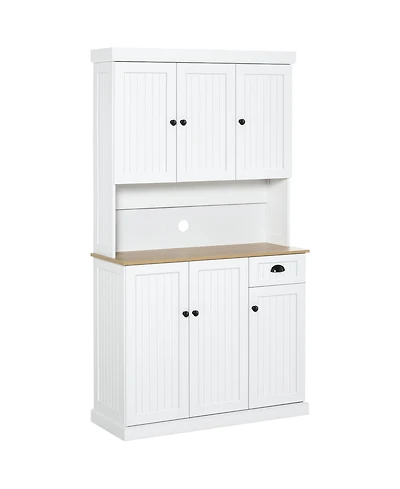 Homcom 71" Buffet with Hutch, Farmhouse Kitchen Pantry Storage Cabinet
