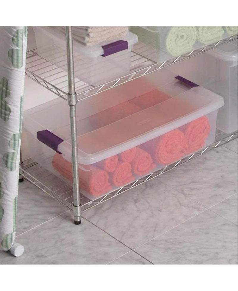 Sterilite 32 Quart Clear View Storage Container Tote w/ Latching Lid