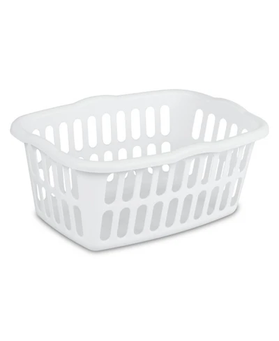 Sterilite 1.5 Bushel Rectangular Plastic Laundry Basket Bins, White, 12 Pack
