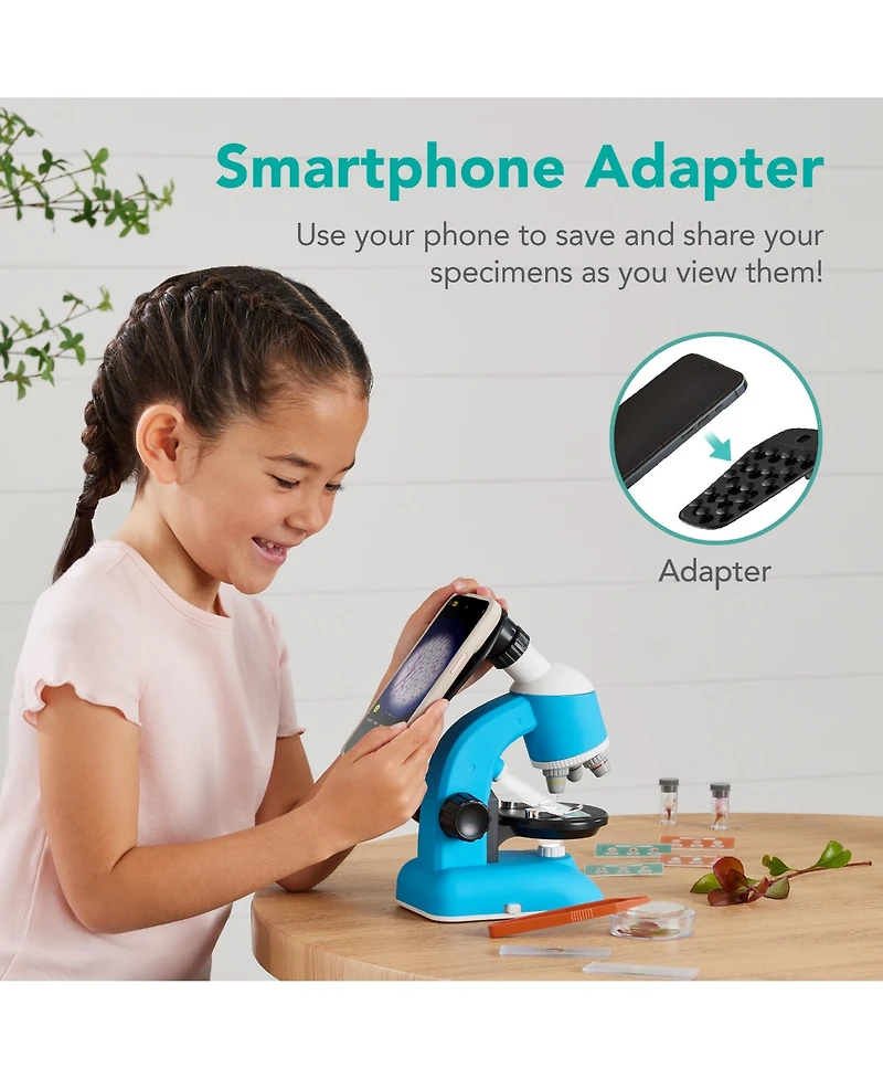 Best Choice Products Kids 30-Piece Microscope Stem Set w/ Carrying Case, Up To 1200x Zoom