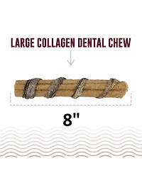 Dental Chew Stick: Beef Collagen Wrapped w/ Fish - 8"