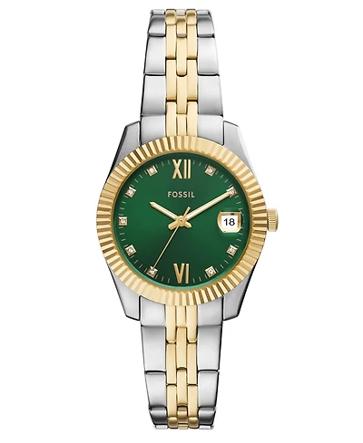 Fossil Women's Scarlette Three-Hand Date Two-Tone Stainless Steel Watch, 32mm