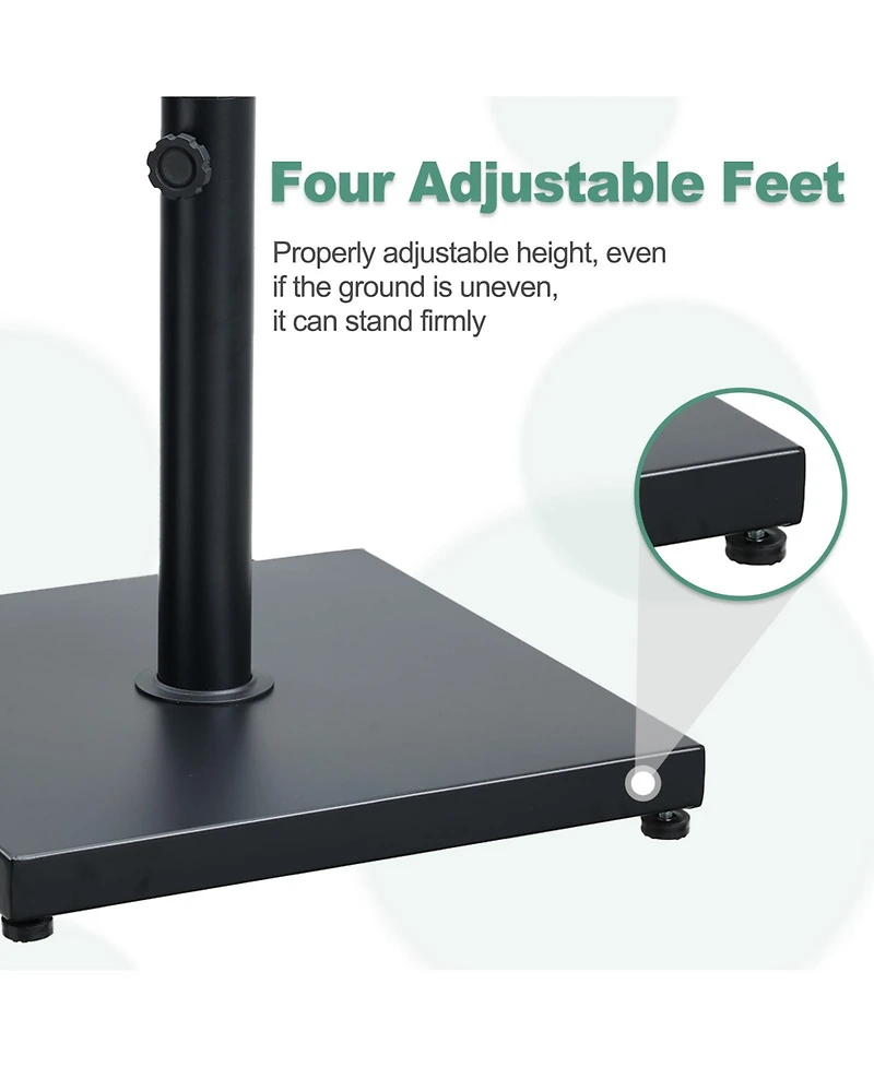 Aoodor 39 lb Outdoor Patio Umbrella Base, Heavy Duty Square Concrete Umbrella Stand, Market Umbrella Pole Stand for Deck, Poolside, Balcony, Black