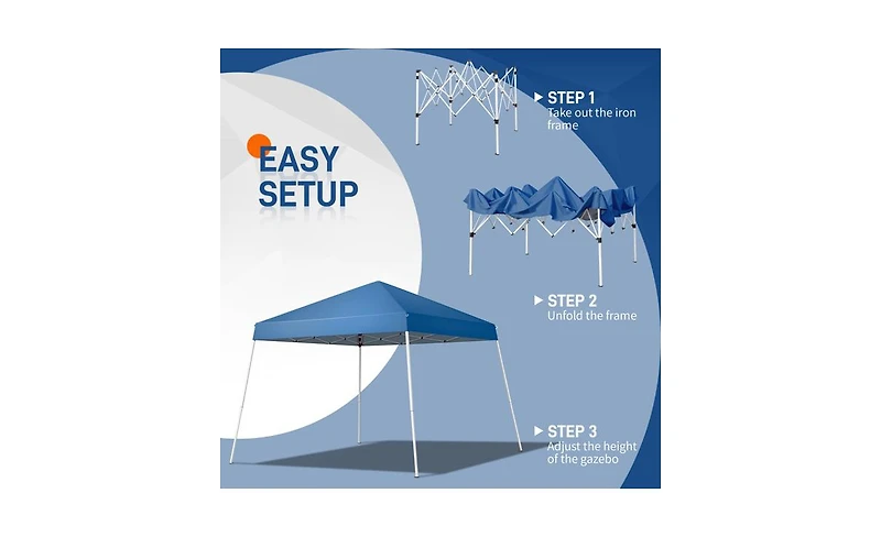 Slickblue Portable Home Use Waterproof Folding Tent Blue