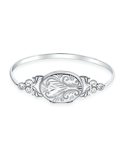 Bling Jewelry Sterling Silver Bangle Bracelet Locket for Photos Keepsake