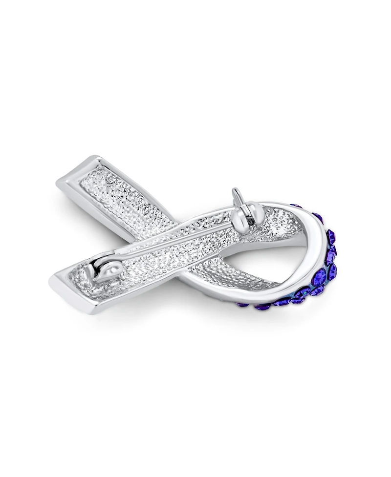 Bling Jewelry Cancer Awareness Brooch Pin Multi Color Crystal Enamel Support Symbol